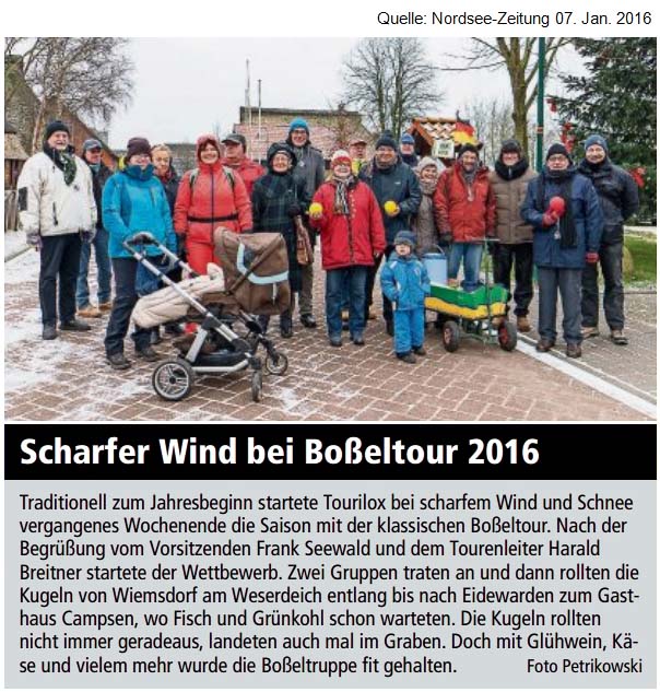 Quelle Nordsee-Zeitung: Scharfer Wind bei Boßeltour 2016